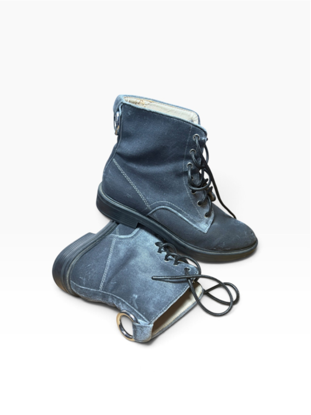 DOLCE VITA Bardot Charcoal Velvet Combat Boots Women’s US 9.5